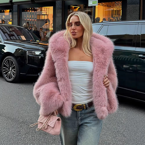 Veste en polaire confortable pour femmes avec col en fourrure luxueux et doublure douce Chic & Stil