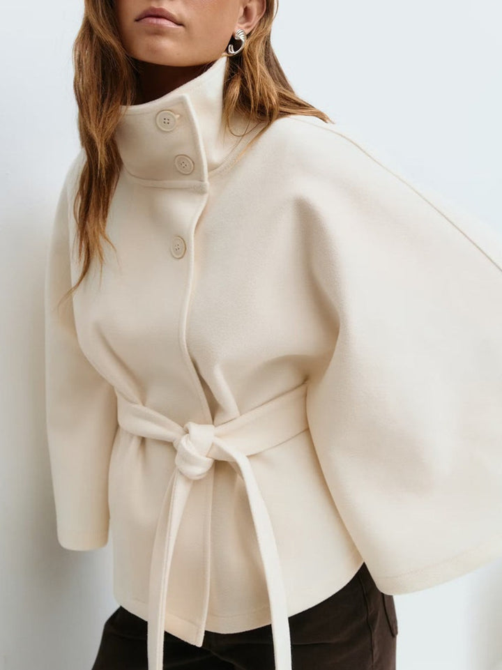 Elegant jacket for women with high collar and chic belt Lune London