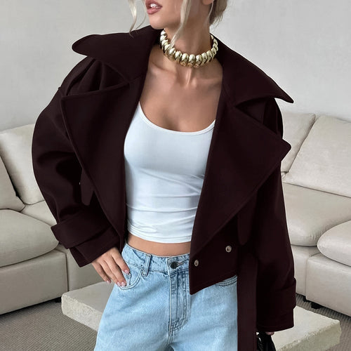 Oversized chiffon jacket for women with double collar Amarae