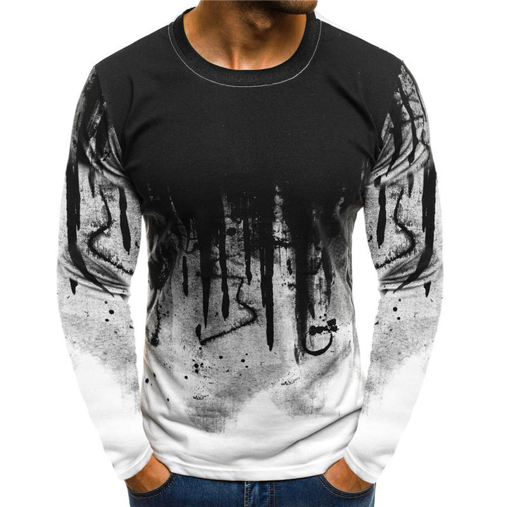 Long sleeve men's t-shirt with modern graphic accents and a sporty fit Amarae