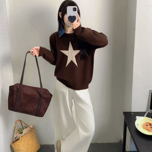 Pull décontracté pour femmes avec appliqué étoile Chic & Stil