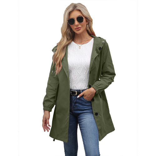 Fashionable transitional jacket for women with adjustable hood and practical pockets Amarae