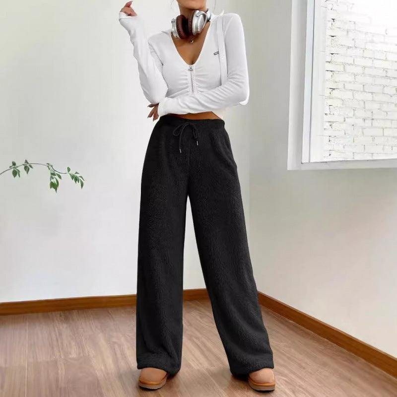 Ladies Fluffy Relaxed Pants In Casual Cut Lune London