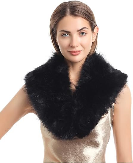 Ladies luxurious faux fur stole in loop design with voluminous shawl collar Amarae