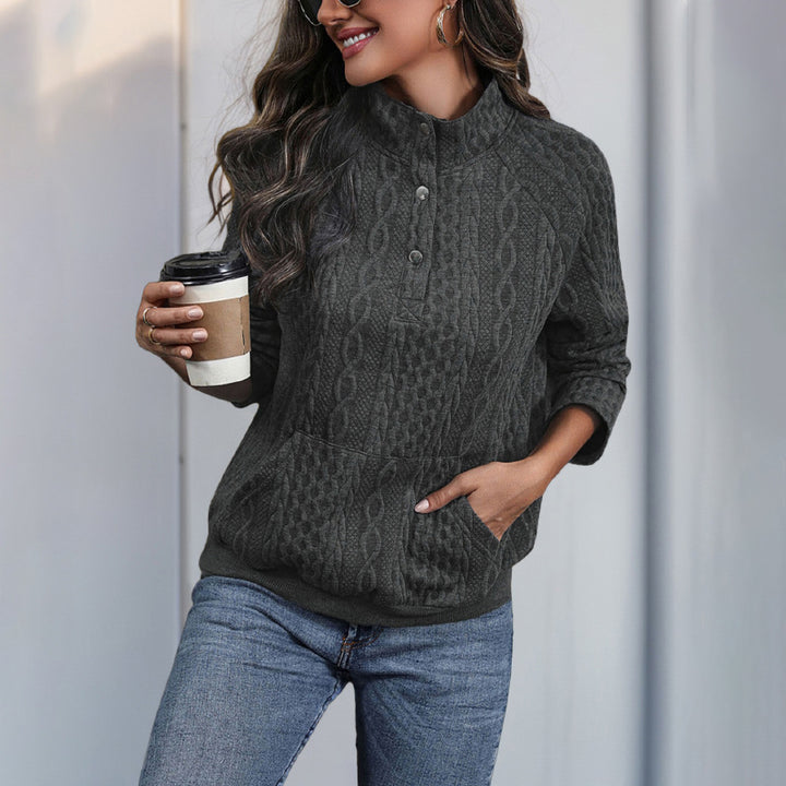 Pull pour femmes avec col haut et motif texturé Chic & Stil
