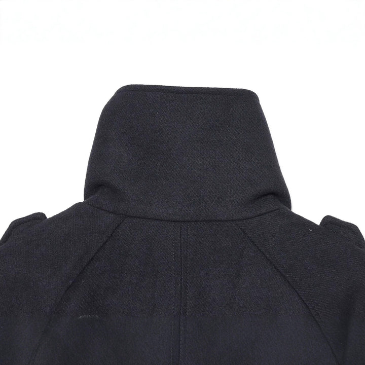 Women's Short Double-Breasted Cape Coat with High Stand Collar and Epaulettes Amarae