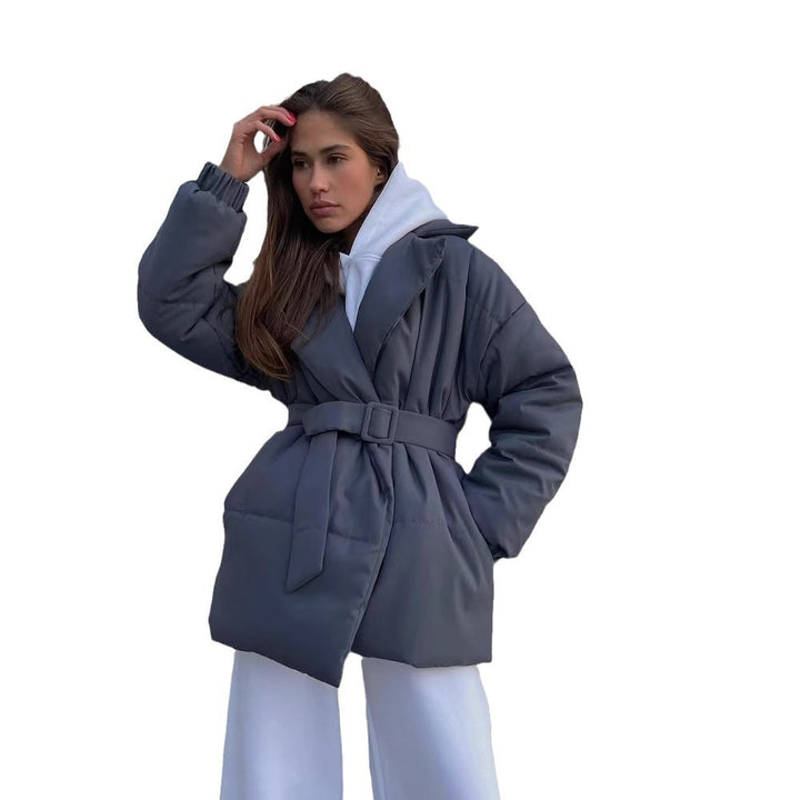Elegant quilted coat for women with adjustable belt Amarae