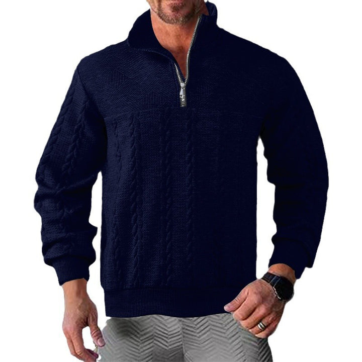 Pull-over zip pour homme avec design texturé Amarae