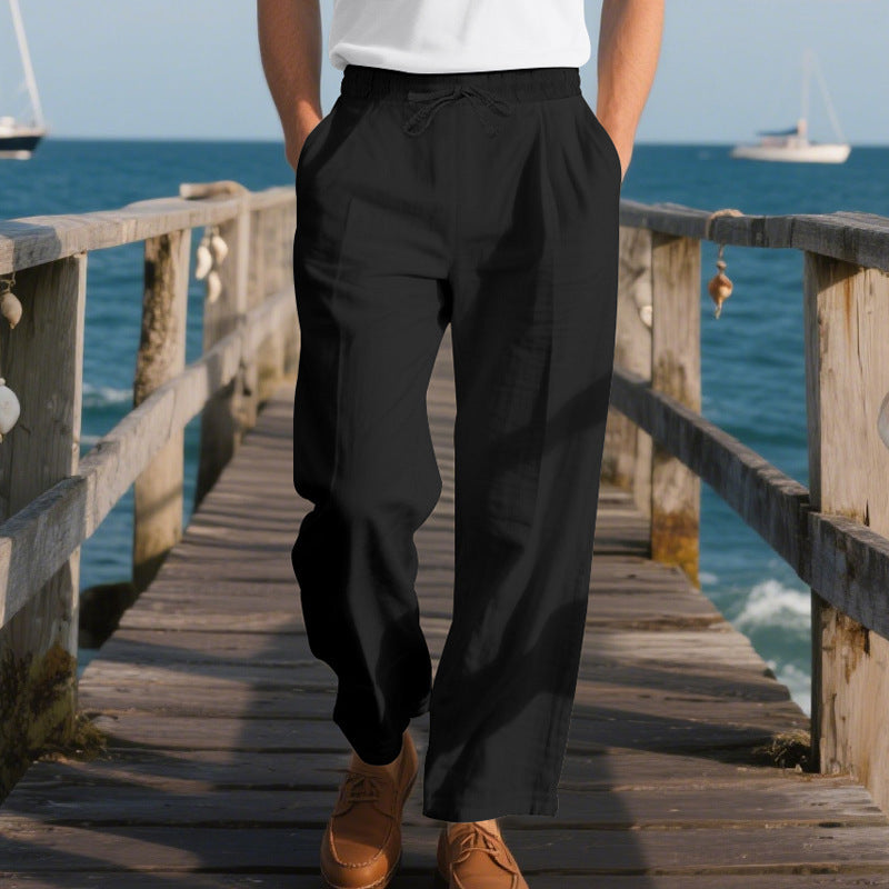 Casual summer pants for men with elastic waist and practical side pockets Lune London