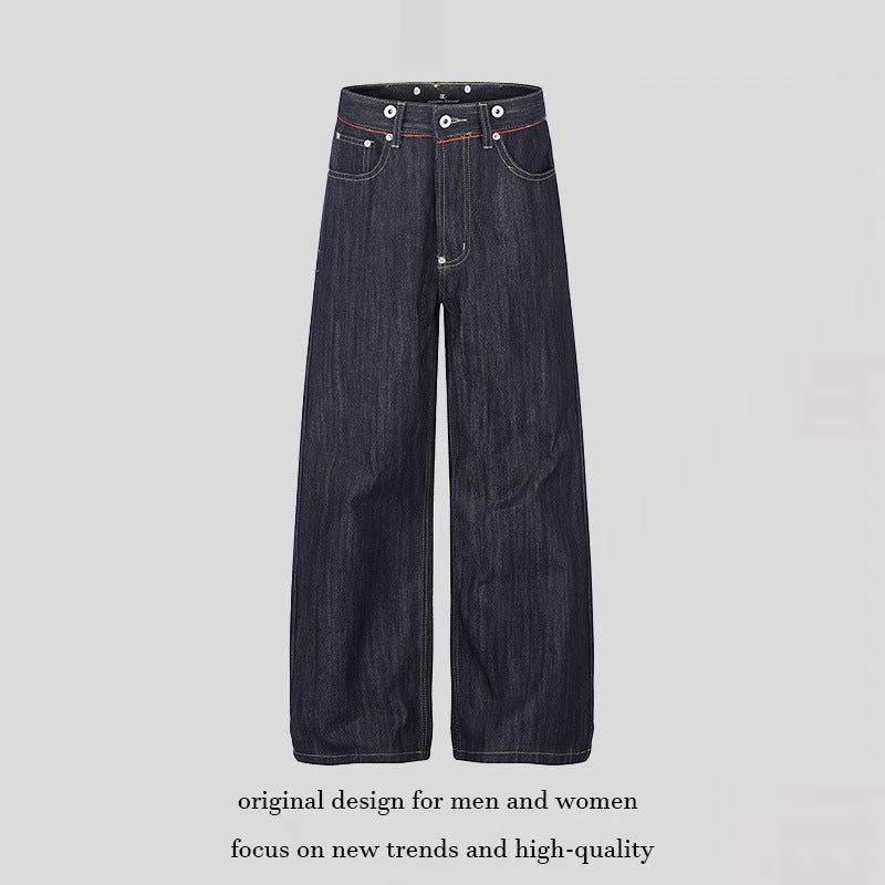 Women High-Cut Wide Denim Palazzo Jeans with Five-Pocket Cut Amarae