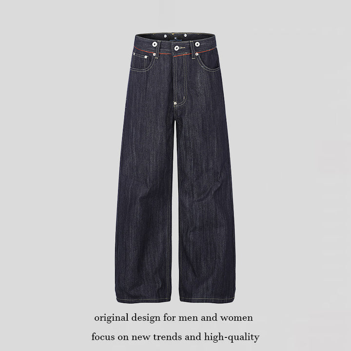 Women High-Cut Wide Denim Palazzo Jeans with Five-Pocket Cut Amarae