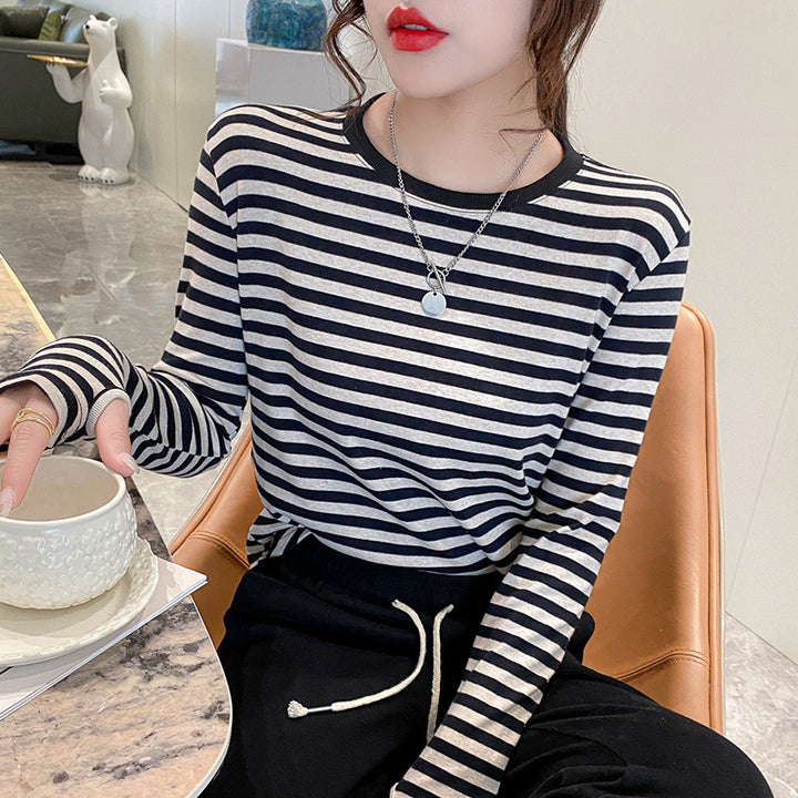 Women's striped long-sleeve shirt with comfortable sleeves Chic & Stil