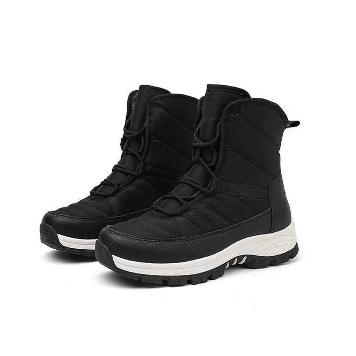 Women's waterproof winter boots, padded, with non-slip sole and elastic quick-lacing system Lune London