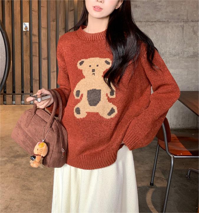 Pull en tricot pour femmes avec motif d'ours Chic & Stil