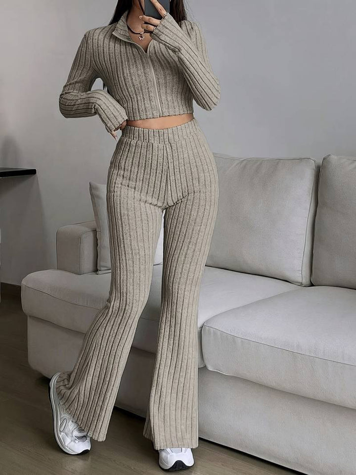 High-waisted knitted loungewear set for women Lune London