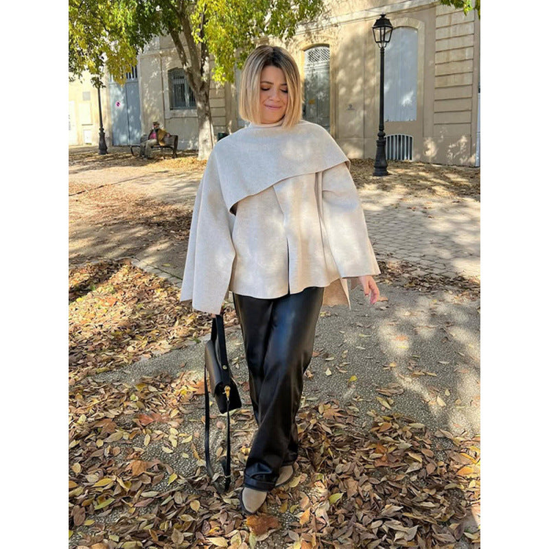 Generous size pullover for women with draped Lune London