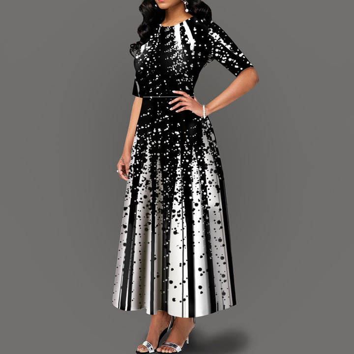Maxi dress for women with creative splash pattern Lune London