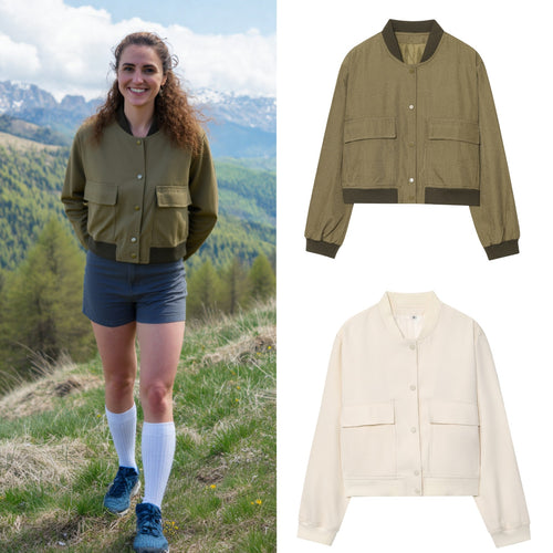 Amarae cropped Utility jacket for women with practical pockets