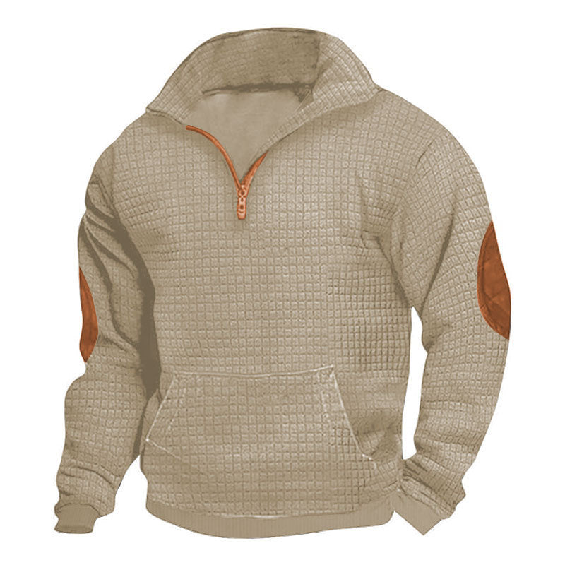 Fleece pullover for men with high collar and practical pockets Lune London
