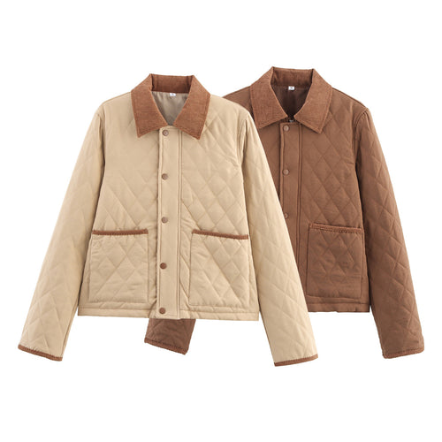 Quilted women's jacket with structured collar and practical pockets Amarae