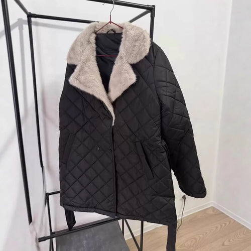 Women's quilted winter jacket with soft collar and practical pockets Amarae