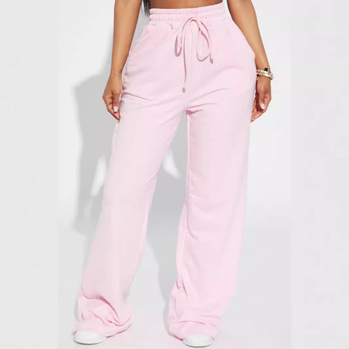 Women's wide sweatpants with elastic waistband and drawstring Chic & Stil