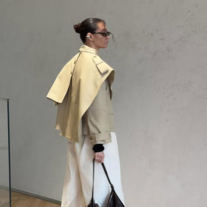 Women's short-cut oversized shoulder jacket with epaulettes Amarae