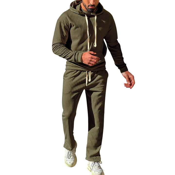 Men's Fleece Sports Set with Modern Structured Design and Practical Hood Lune London