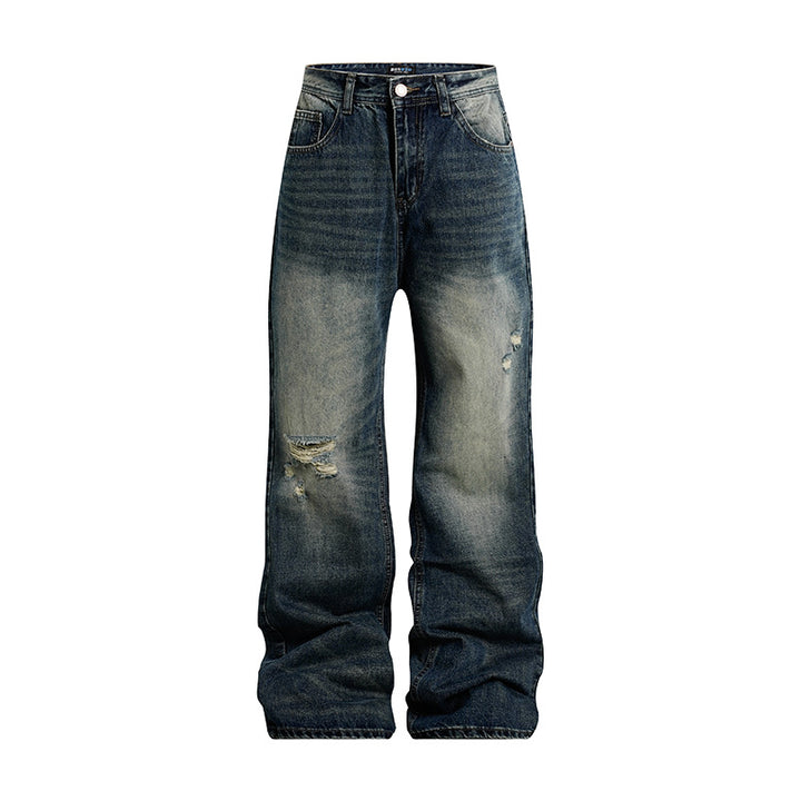 Women's Loose Highwaist Distressed Denim Jeans in Palazzo Cut Amarae