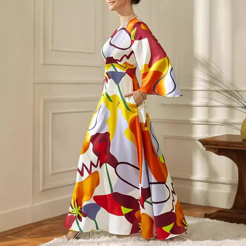 Ladies beautiful maxi dress with modern abstract patterns Amarae