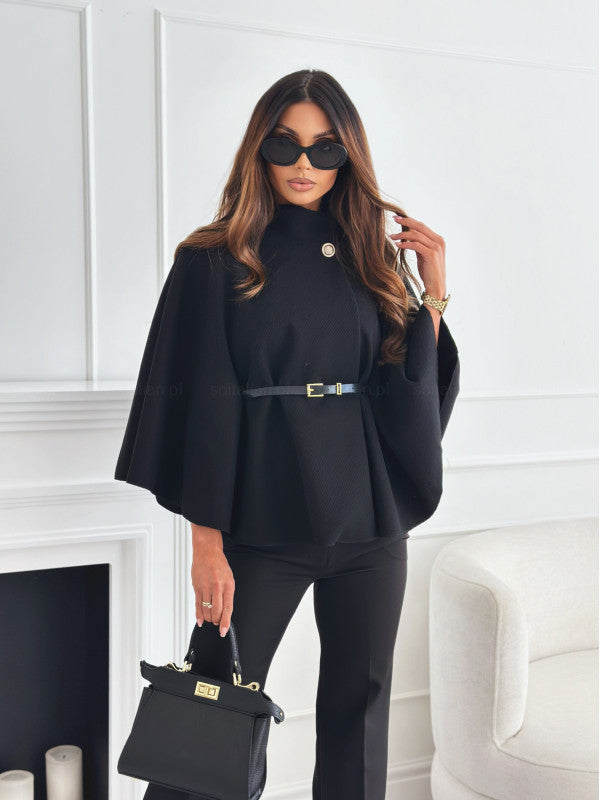Women's cape coat with a stylish belt and an elegant structure Lune London