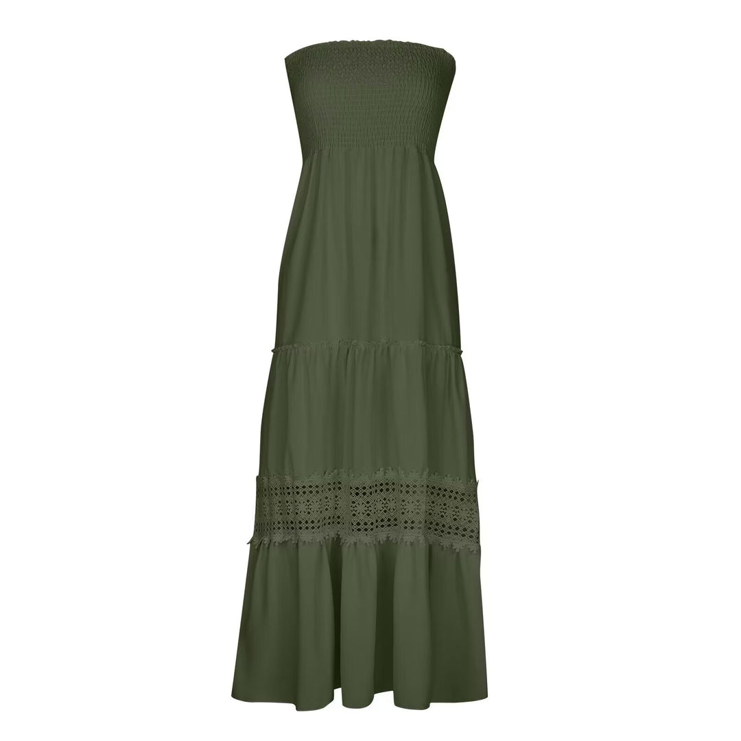 Lune London strapless bohemian maxi dress