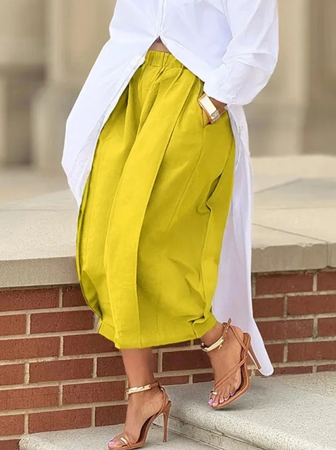 Women's culotte pants with wide leg and precise crease Amarae