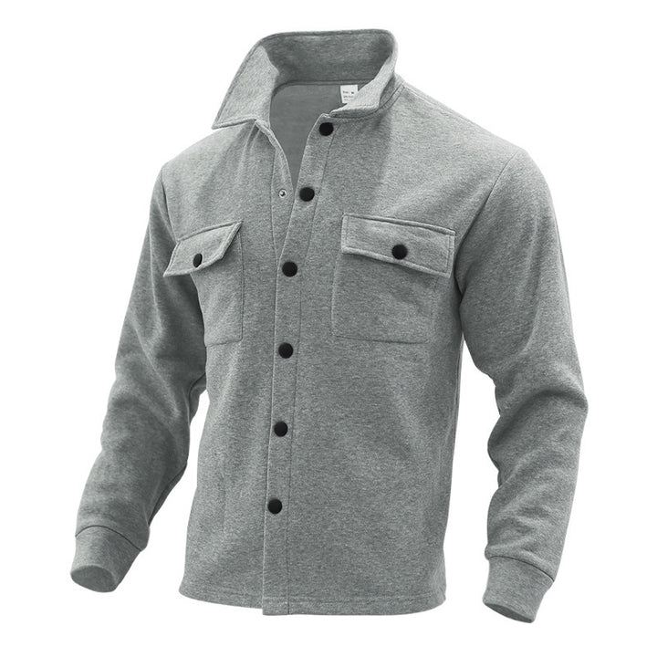 Casual shirt jacket for men with practical pockets and modern high collar Lune London