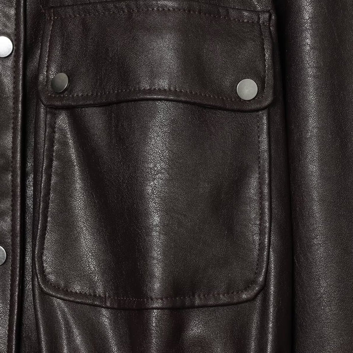 Women’s cropped jacket in oversized look made of faux leather with drawstring waist Amarae