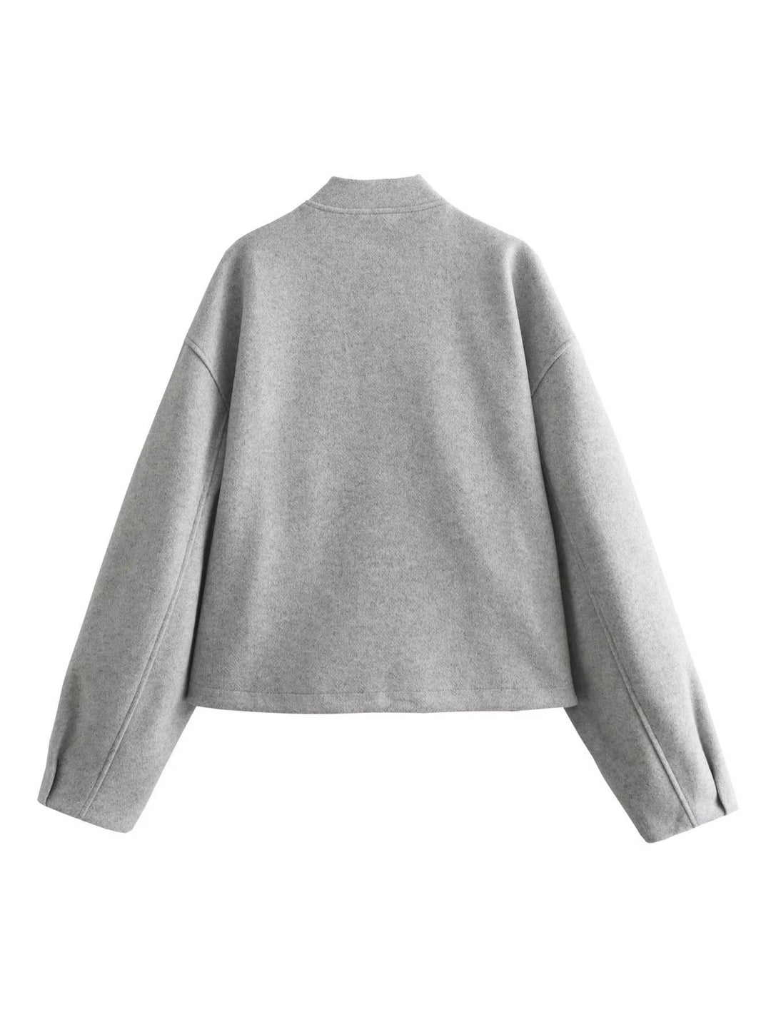 Casual transition jacket for women with high collar and asymmetrical cut Lune London
