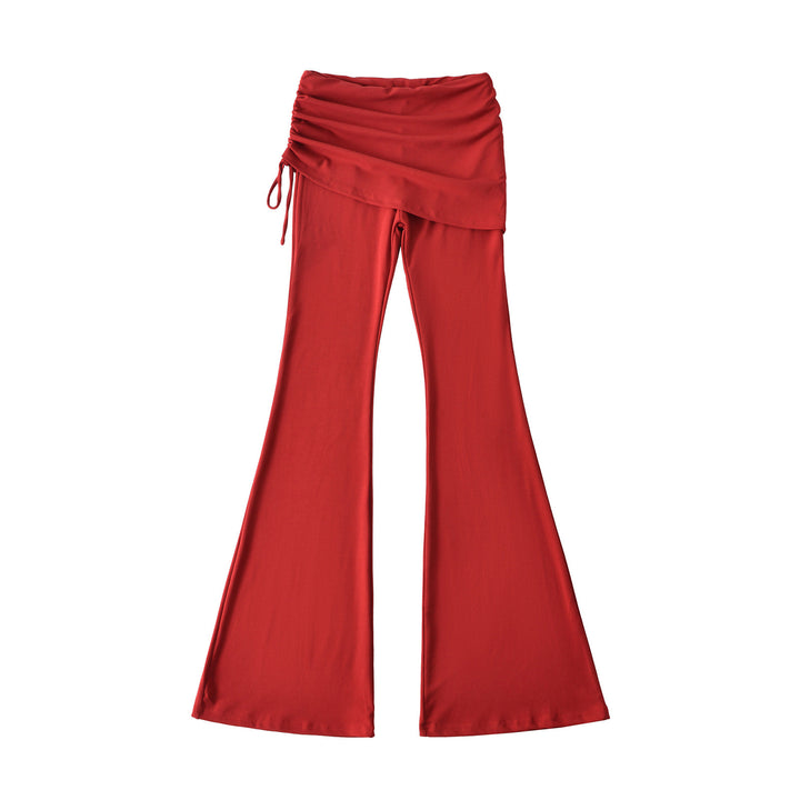 Women’s flared trousers with integrated mini skirt overlay and drawstring Amarae