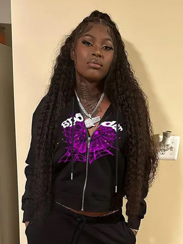 Ladies Urban Zip-Hoodie with unique graphic print and comfortable pockets Lune London