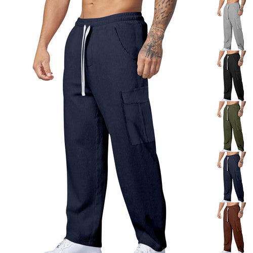 Casual cargo pants for men with elastic waist and practical pockets Amarae