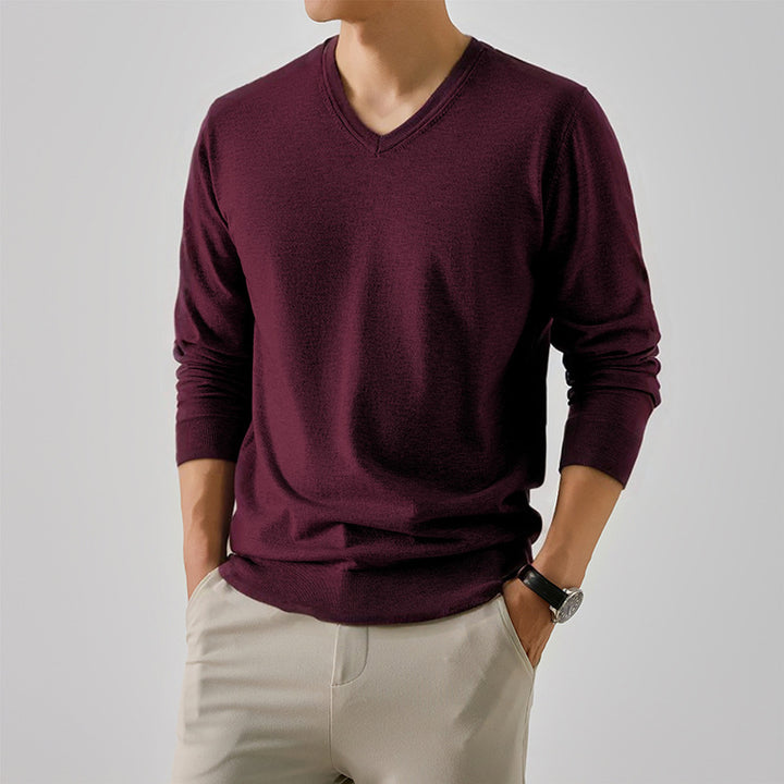 Men's long sleeve V neck T-shirt Lune London