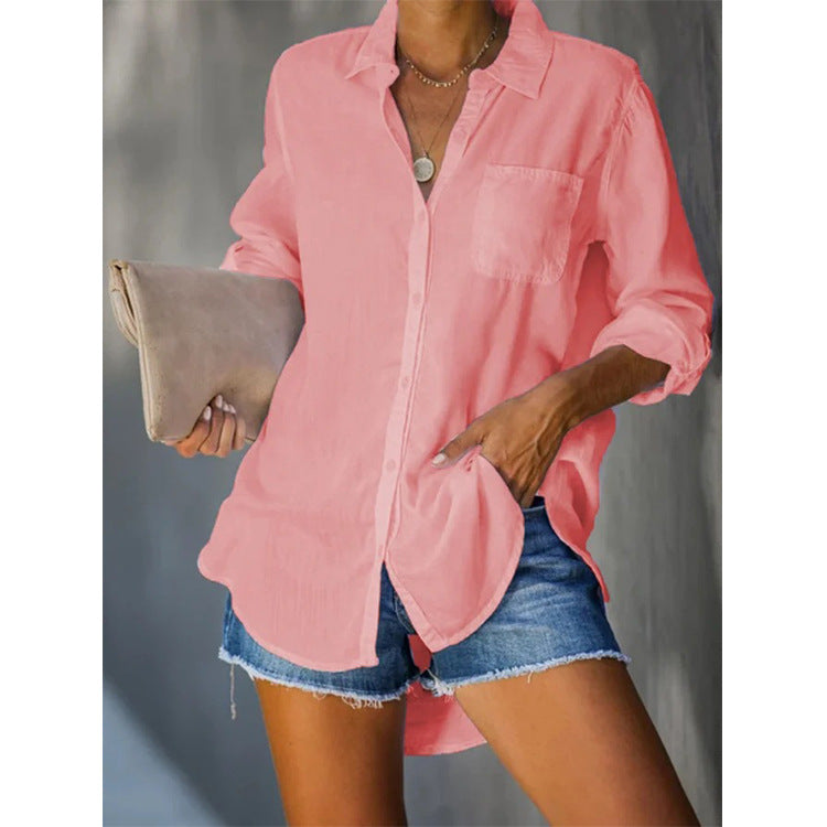 Lune London lightweight cotton blouse shirt for women with classic collar