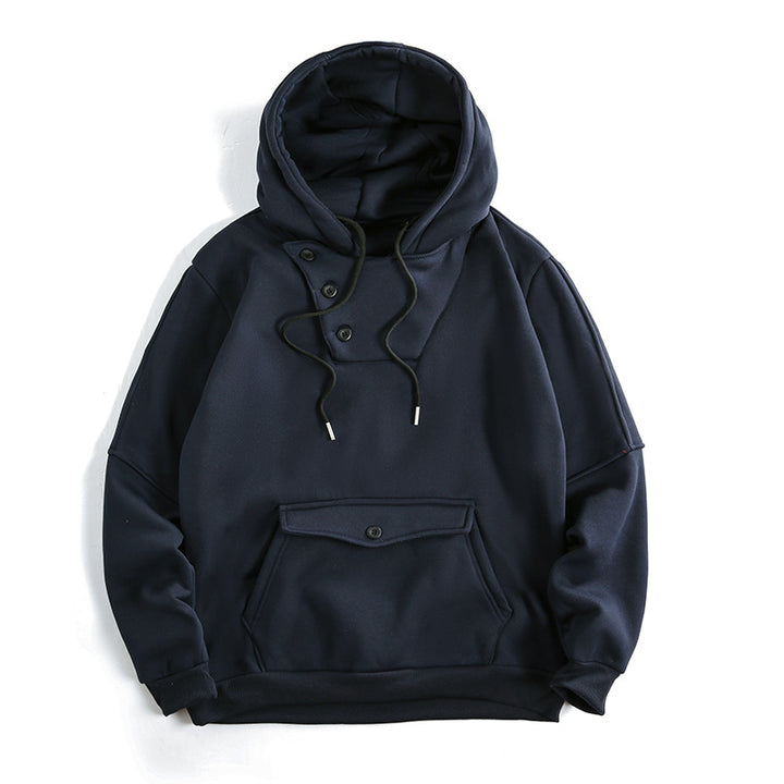 Men's casual hoodie with button details and practical pockets Lune London