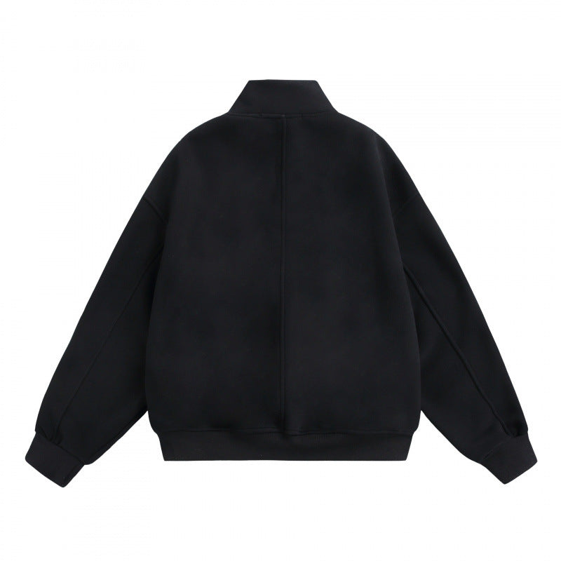 Unisex Oversize-Halfzip-Sweatshirt with Stand-up Collar and Flap Pockets Amarae