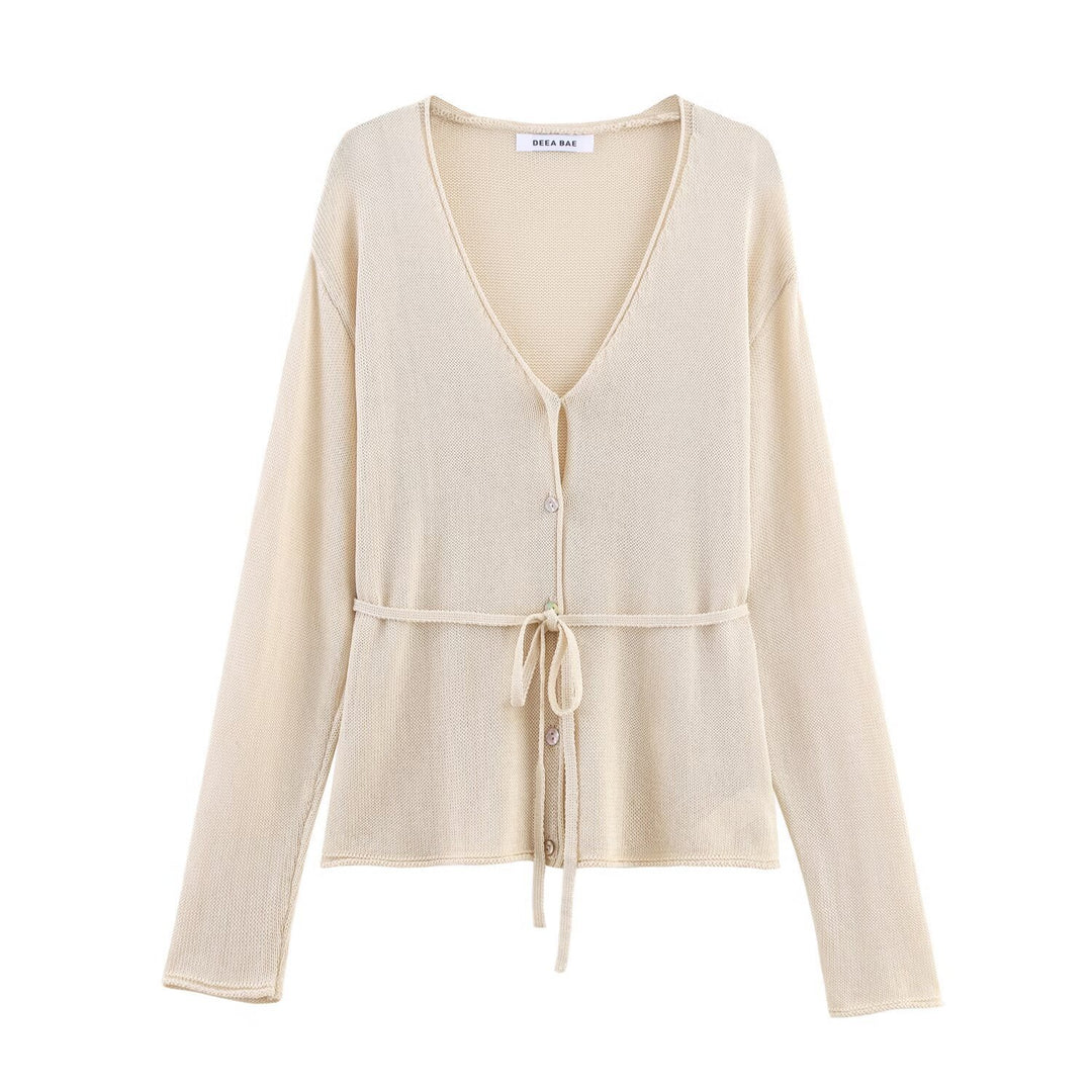 Ladies stylish cardigan with drawstring Lune London