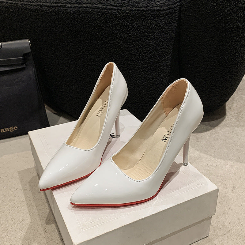Elegant Ladies High Heels with Pointed Toe and Transparent Heel Lune London