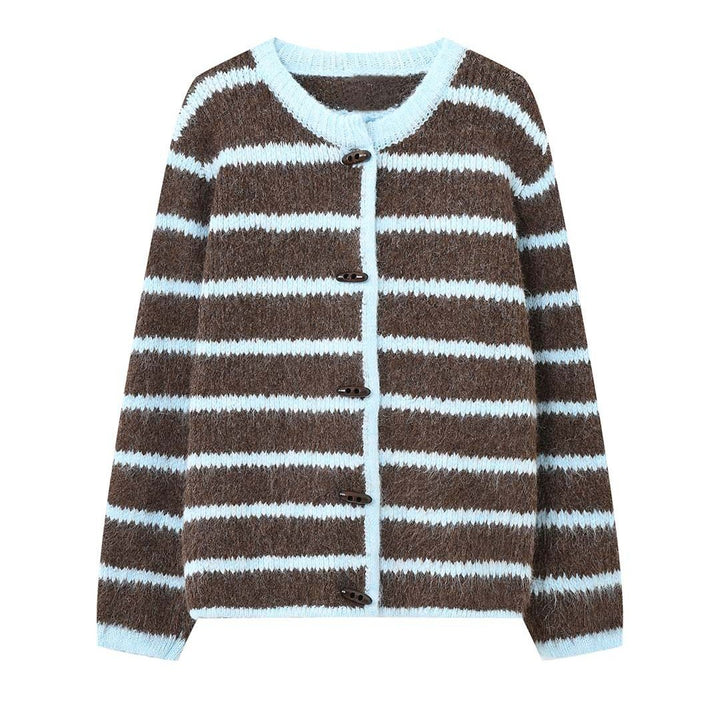 Women's Chunky Knit Short Jacket in Boxy Cut with Toggle Closures Amarae