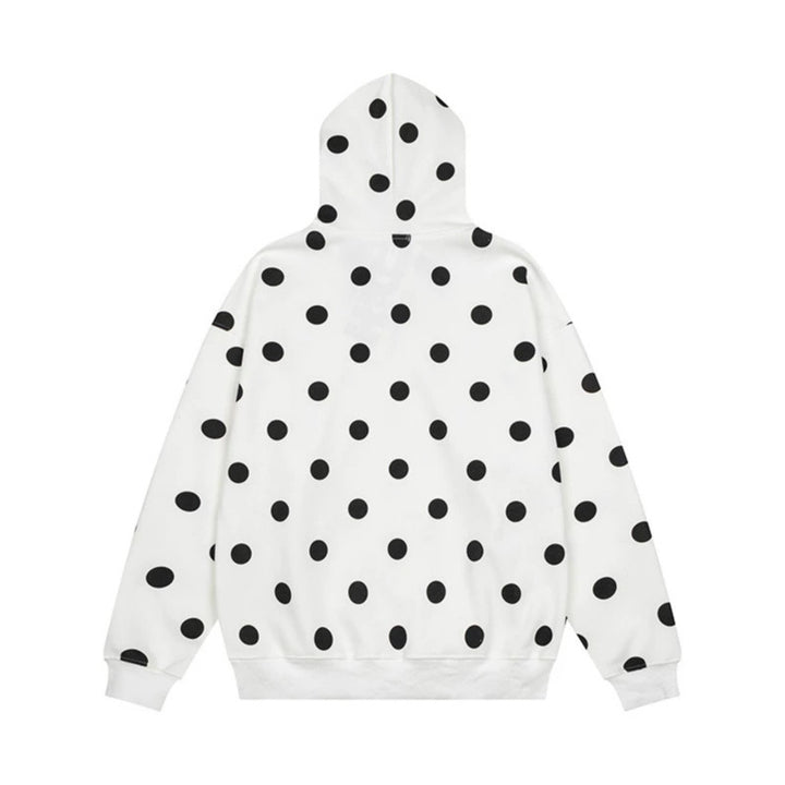 Women’s Oversize Hoodie with Polka Dot Allover and Kangaroo Pocket Amarae