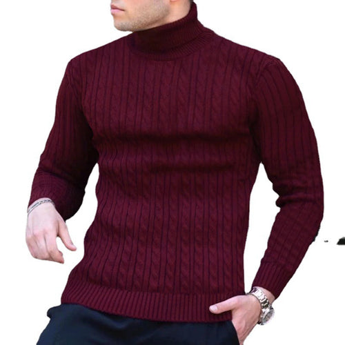 Elegant turtleneck sweater for men with an exquisite twist pattern structure Amarae
