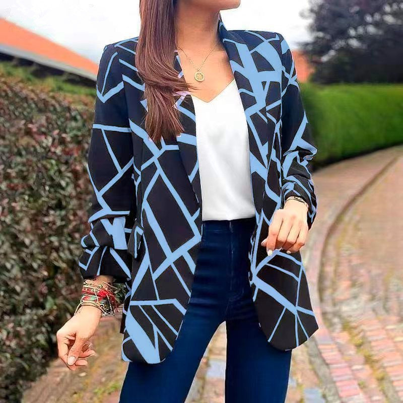 Women's jacket with a modern geometric pattern and a relaxed fit Lune London
