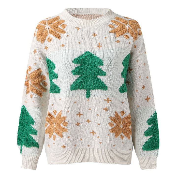 Knit sweater for women with festive Christmas pattern and revamped design Lune London